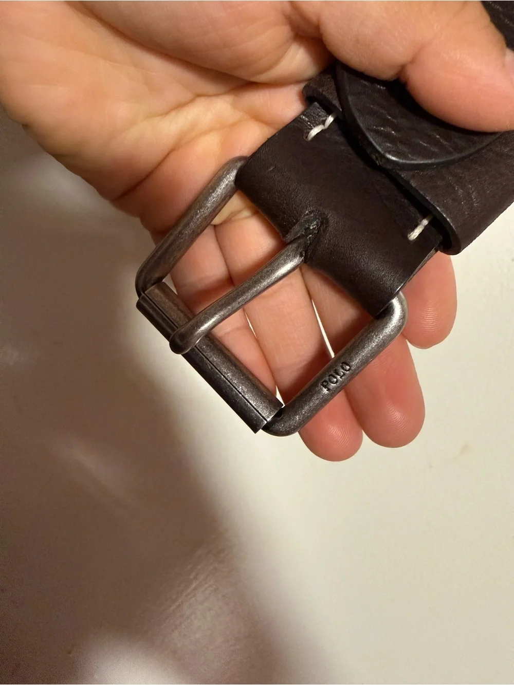 Men's Leather Belt in dark brown